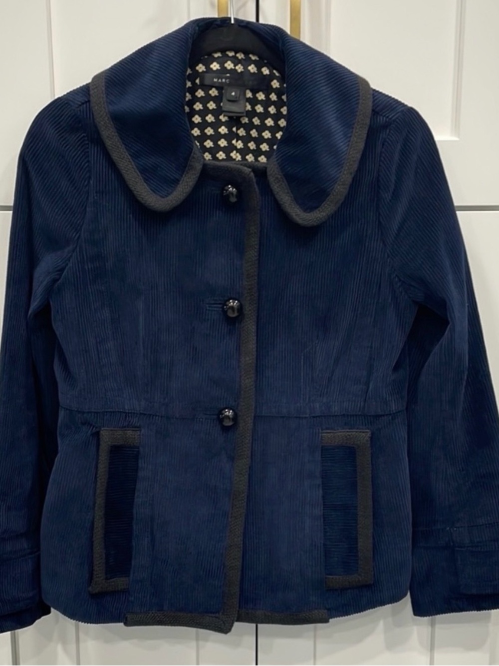 Marc Jacobs Navy Corduroy Blazer Jacket Size 4